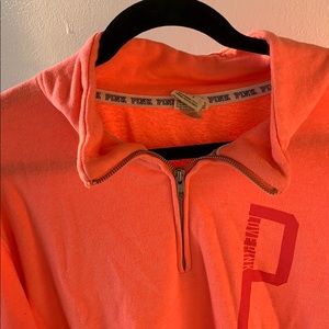 Oversized VS Pink quarter zip